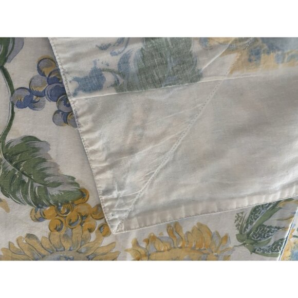 Vintage April Cornell Tablecloth Sunflower Yellow Blue Floral Cotton 48" X 49" - Picture 11 of 16